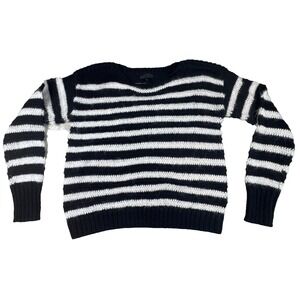 Worthington Knit Long Sleeve Sweater Size XL Women's Black & White Stripes